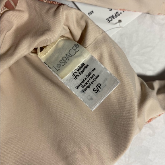 NWT L*Space Sparkly Womens Lizzie Bikini Top Metallic Marble Print Pastel LSpace - Picture 10 of 14